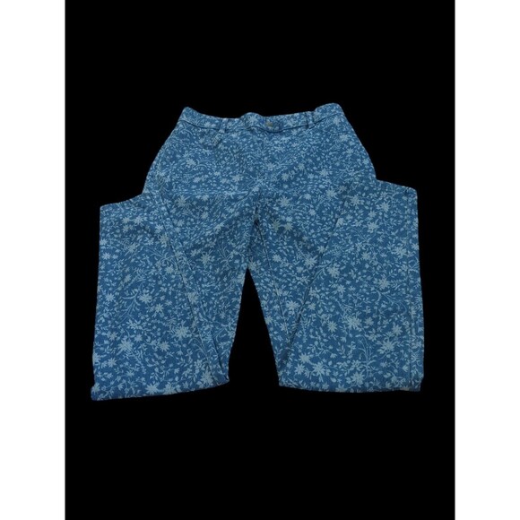 Time and Tru Pull On Pants Size S Floral Denim High Rise Stretch Fitted - Picture 1 of 8